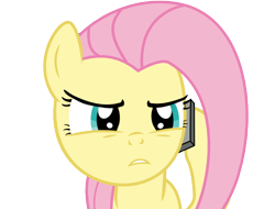 Size: 500x380 | Tagged: safe, artist:s.guri, fluttershy, pegasus, pony, female, mare, taken, telephone