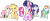 Size: 1024x432 | Tagged: safe, artist:bezziie, derpibooru import, applejack, fluttershy, pinkie pie, rainbow dash, rarity, twilight sparkle, earth pony, pegasus, pony, unicorn, alternate hairstyle, alternate universe, bowtie, mane six, rainbow ponies, simple background, transparent background