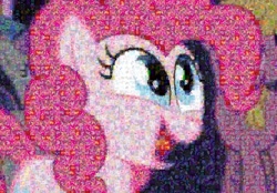 Size: 1552x1079 | Tagged: safe, artist:lacon-te, pinkie pie, earth pony, pony, female, mare, meta mosaic, mosaic, pink coat, pink mane