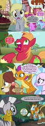 Size: 640x1792 | Tagged: safe, edit, edited screencap, screencap, amethyst star, berry punch, berryshine, big macintosh, daisy, derpy hooves, flower wishes, rockhoof, silverstream, smolder, sparkler, yona, zecora, dragon, a rockhoof and a hard place, g1, g4, my little pony 'n friends, no second prances, school daze, the return of tambelon, yakity-sax, comic, cropped, dragoness, female, frantic, g1 to g4, generation leap, implied dinky, implied disappearance, implied fire quacker, implied grogar, implied ocellus, implied rarity, implied sugar belle, implied sweetie belle, implied twilight sparkle, screencap comic, speech bubble, terrified, this will end in war, uh oh, wall of tags