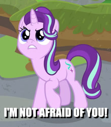 Size: 572x653 | Tagged: safe, edit, edited screencap, screencap, starlight glimmer, pony, a horse shoe-in, caption, cropped, female, image macro, mare, solo, text