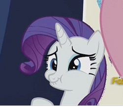 Size: 400x351 | Tagged: safe, screencap, rarity, pony, unicorn, the crystalling, corpsing, faic, giggling, lip bite, low quality, puffy cheeks