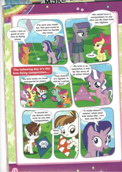 Size: 826x1169 | Tagged: safe, apple bloom, diamond tiara, featherweight, maud pie, pipsqueak, scootaloo, snails, snips, starlight glimmer, sweetie belle, pony, comic, cutie mark crusaders, kite, kites away!, magazine scan