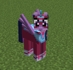 Size: 335x320 | Tagged: safe, derpibooru import, masked matter-horn, twilight sparkle, twilight sparkle (alicorn), alicorn, pony, power ponies (episode), female, mare, mine little pony, minecraft, power ponies, solo