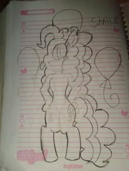 Size: 720x960 | Tagged: artist needed, safe, artist:tayna1994, pinkie pie, earth pony, pony, lined paper, traditional art