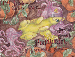 Size: 400x304 | Tagged: safe, artist:shaiyeh, fluttershy, pegasus, pony, charlie brown, cute, great pumpkin, hair over one eye, halloween, horses doing horse things, legs in air, on back, peanuts, pumpkin, shyabetes, solo