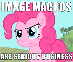 Size: 610x520 | Tagged: safe, screencap, pinkie pie, earth pony, pony, image macro, meme, serious business