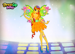 Size: 750x550 | Tagged: safe, artist:user15432, sunset shimmer, equestria girls, clothes, crossover, crown, dress, dress up who, dressup, dressup game, dressupwho, fairy, fairy wings, high heels, jewelry, magic wand, necklace, rainbow s.r.l, regalia, shoes, wings, winx club, winxified