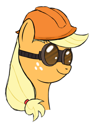 Size: 1369x1858 | Tagged: safe, artist:zaponator, applejack, earth pony, pony, engineer, goggles, simple background, solo, team fortress 2