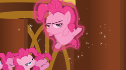 Size: 844x466 | Tagged: safe, screencap, pinkie pie, earth pony, pony, too many pinkie pies, clones, great moments in animation, wat, what has magic done