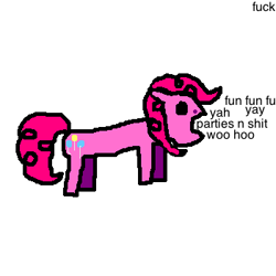 Size: 350x350 | Tagged: safe, artist:sandwich, pinkie pie, earth pony, pony, 1000 hours in ms paint, ms paint, solo, vulgar, wat