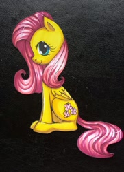 Size: 1024x1416 | Tagged: safe, artist:aschenstern, fluttershy, pegasus, pony, female, mare, solo, traditional art