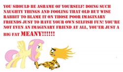Size: 1171x683 | Tagged: safe, artist:wesleyabram, fluttershy, barely pony related, bendy (foster's home for imaginary friends), crossover, foster's home for imaginary friends, lauren faust, mouthpiece, obligatory pony, op is a cuck, text, the stare