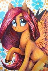 Size: 2401x3529 | Tagged: safe, artist:locksto, fluttershy, pegasus, pony, female, mare, solo, traditional art