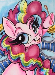 Size: 400x543 | Tagged: safe, artist:tinyunicornfarm, pinkie pie, earth pony, pony, rainbow power, solo, traditional art