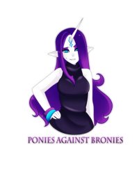 Size: 1280x1600 | Tagged: safe, artist:kronilix, rarity, human, anti-brony, elf ears, horned humanization, humanized, looking at you, mouthpiece, op is a cuck, pony coloring, solo