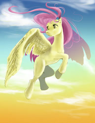 Size: 400x518 | Tagged: safe, artist:shytoki, fluttershy, pegasus, pony, blank flank, female, mare, solo