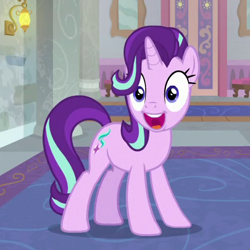 Size: 405x405 | Tagged: safe, screencap, starlight glimmer, pony, unicorn, a horse shoe-in, cropped, faic, female, mare, open mouth, solo