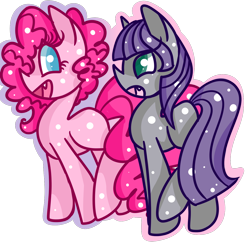 Size: 1200x1200 | Tagged: safe, artist:sugaropolis, maud pie, pinkie pie, earth pony, pony, simple background, transparent background