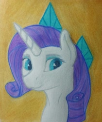 Size: 1940x2311 | Tagged: safe, artist:blastradiuss, rarity, pony, unicorn, bust, colored pencil drawing, portrait, solo, traditional art