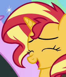 Size: 894x1044 | Tagged: safe, screencap, sunset shimmer, better together, equestria girls, forgotten friendship, cropped, eyes closed, solo focus