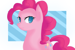 Size: 1500x1000 | Tagged: safe, artist:deerkittens, pinkie pie, earth pony, pony, female, mare, pink coat, pink mane, simple background, solo