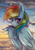 Size: 2894x4093 | Tagged: safe, artist:chickenbrony, derpibooru import, rainbow dash, pegasus, pony, cloud, large wings, solo, wings