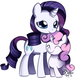 Size: 881x920 | Tagged: safe, artist:solar-slash, rarity, sweetie belle, pony, unicorn, sisterhooves social, simple background, sisters, transparent background