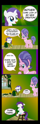 Size: 696x2118 | Tagged: source needed, safe, artist:thebuckneighkid, cookie crumbles, rarity, pony, unicorn, comic, dumb fabric, female, filly rarity, hairbrush, mother and child, mother and daughter, parent and child, punishment, spanking, time out