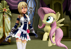 Size: 1300x900 | Tagged: safe, artist:sadlonelylittlegirl, fluttershy, pegasus, pony, 3d, kingdom hearts, mmd, namine