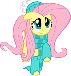 Size: 3715x4005 | Tagged: safe, artist:mick-o-maikeru, fluttershy, pegasus, pony, clothes, scarf, simple background, solo, transparent background, vector