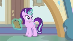 Size: 1920x1080 | Tagged: safe, screencap, starlight glimmer, pony, a horse shoe-in, clipboard, magic, solo