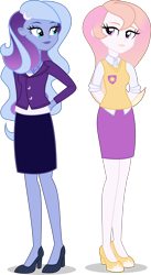 Size: 2745x5000 | Tagged: safe, artist:xebck, princess celestia, princess luna, principal celestia, vice principal luna, equestria girls, alternate universe, role reversal, shadow, simple background, transparent background, vector