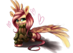 Size: 1280x939 | Tagged: safe, artist:carligercarl, fluttershy, pegasus, pony, bottomless, clothes, partial nudity, solo, sweater, sweatershy