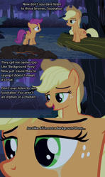 Size: 640x1080 | Tagged: safe, applejack, scootaloo, earth pony, pony, comic, crying, female, mare