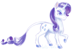 Size: 1374x952 | Tagged: safe, artist:colossalstinker, rarity, classical unicorn, pony, unicorn, leonine tail, solo