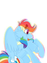 Size: 540x720 | Tagged: safe, artist:labeaufe, derpibooru import, rainbow dash, pegasus, pony, :p, chest fluff, female, silly, simple background, solo, tongue out, transparent background, wings