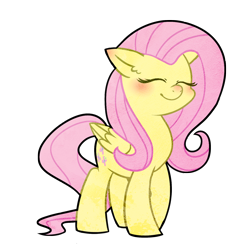 Size: 1500x1500 | Tagged: safe, artist:voraire, fluttershy, pegasus, pony, blushing, cute, ear fluff, eyes closed, female, mare, shyabetes, simple background, smiling, solo, transparent background