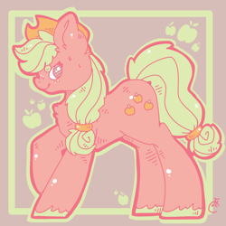 Size: 1024x1024 | Tagged: safe, artist:pegsie, applejack, earth pony, pony, color palette challenge, cutie mark, solo