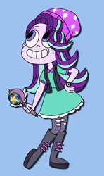 Size: 907x1535 | Tagged: safe, artist:amethyst-rose-art, starlight glimmer, equestria girls, beanie, clothes, crossover, dress, hat, solo, star butterfly, star vs the forces of evil