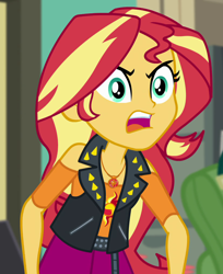 Size: 830x1015 | Tagged: safe, screencap, sunset shimmer, better together, equestria girls, forgotten friendship, cropped, geode of empathy, magical geodes, solo