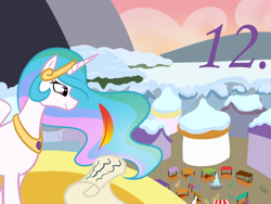 Size: 800x600 | Tagged: safe, artist:mod-named-carot, princess celestia, alicorn, pony, canterlot, quill, scroll, snow, solo