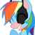 Size: 100x100 | Tagged: safe, artist:epicacrylic, derpibooru import, edit, rainbow dash, oc, oc:raincow dash, cow, pegasus, pony, 1000 hours in ms paint, bell, bell collar, collar, cowbell, ms paint, pegacow, picture for breezies, rainbovine dash, snickering