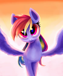 Size: 1968x2362 | Tagged: safe, artist:gianghanz, derpibooru import, rainbow dash, pegasus, pony, looking at you, solo