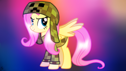 Size: 2667x1500 | Tagged: safe, artist:sigmastarlight, fluttershy, pegasus, pony, creepershy, female, mare, solo