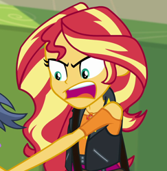 Size: 802x824 | Tagged: safe, screencap, sunset shimmer, better together, equestria girls, forgotten friendship, cropped, faic, geode of empathy, lockers, magical geodes, offscreen character