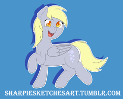 Size: 1280x1025 | Tagged: safe, artist:sharpiesketches, derpy hooves, pegasus, pony, cutie mark, happy, simple background, smiling, sticker