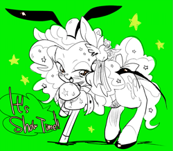 Size: 703x615 | Tagged: safe, artist:29axa, pinkie pie, earth pony, pony, bunny ears, cane, monochrome, solo