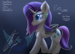 Size: 2800x2000 | Tagged: safe, artist:nexcoyotlgt, rarity, pony, unicorn, exowings, female, horn, mare, purple mane, solo, white coat