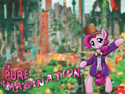 Size: 960x720 | Tagged: safe, artist:diamondskypony, pinkie pie, earth pony, pony, bipedal, clothes, crossover, hat, pure imagination, solo, willy wonka, willy wonka and the chocolate factory